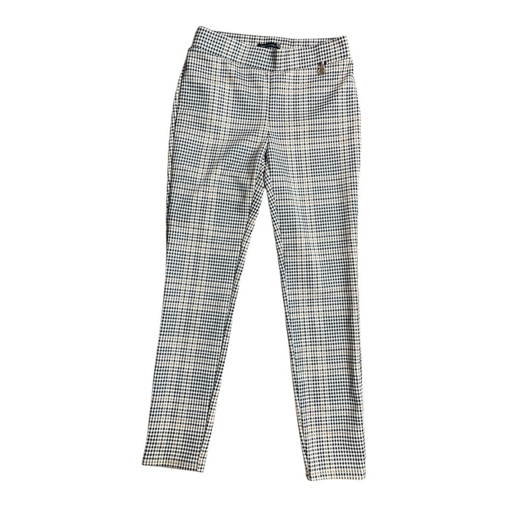 Tommy Hilfiger Plaid pull on skinny leg Trousers in Black, White, and Tan